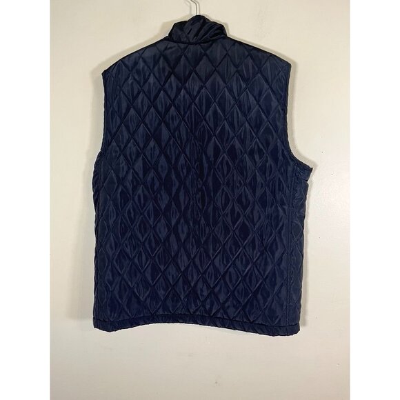 Retro Quilted Vest Blue M Preppy Nautical Coastal Neutral Minimalist Classic 80s - Picture 8 of 9